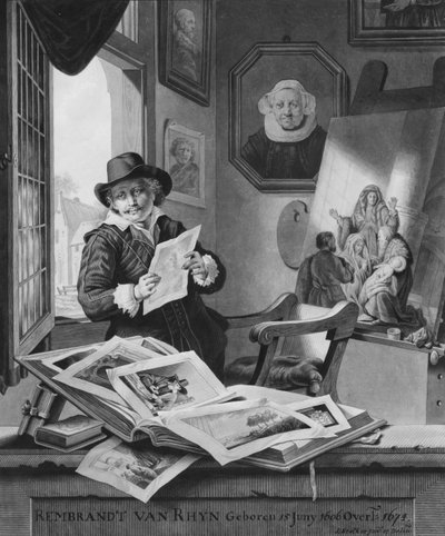 Rembrandt in His Studio by Jan Stolker